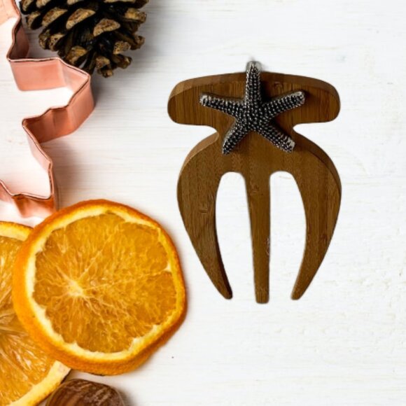 Bamboo Salad Hand With Knob Handle - Picture 3 of 7